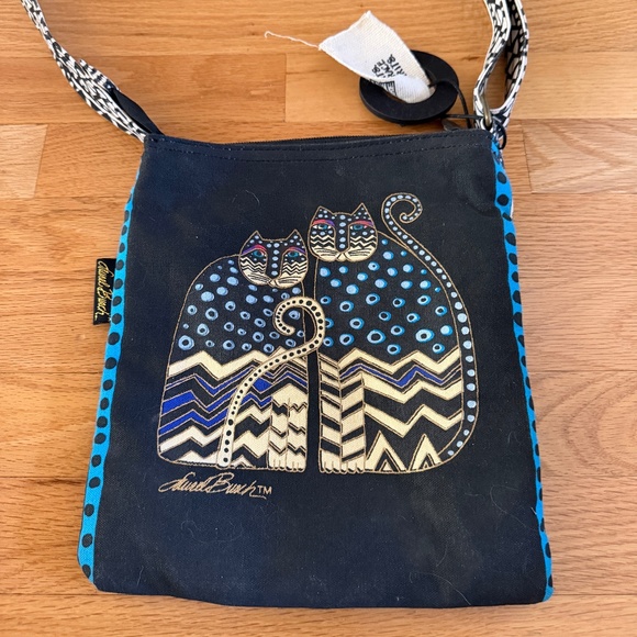 NWT Laurel Burch Crossbody Bag Two Cats Beads - Picture 12 of 13